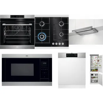Set domácích spotřebičů AEG BPK742380M + AEG Mastery SpeedBurner HKB64420NB + AEG DPE5660M + AEG Mastery MSB2547D-M + AEG FEE72706PM + AEG TSC6M181ES