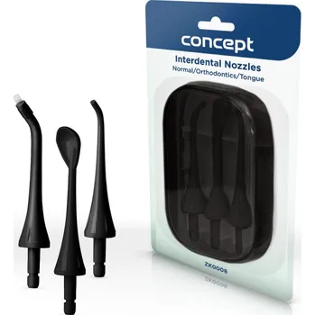 Náhradní hlavice k elektrickému kartáčku Concept Náhradní hlavice k dentální sprše PERFECT SMILE ZK402x, ZK4030, black, set 3 ks ZK0008