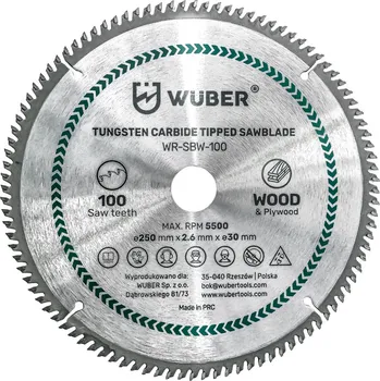 Pilový kotouč WUBER Pilový kotouč 250x2,6x30mm 100zubů W60071