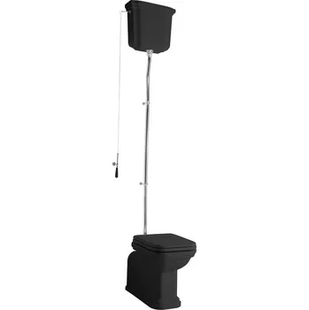 WALDORF WC mísa s nádržkou, spodní/zadní odpad, černá-chrom