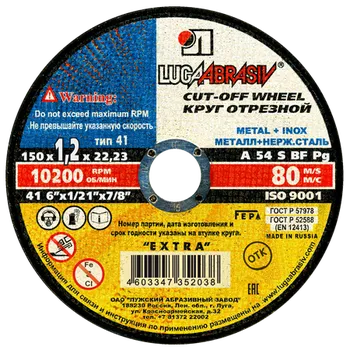 Řezný kotouč Kotouč řezný LUGA ABRASIV 150 x 1,2 x 22