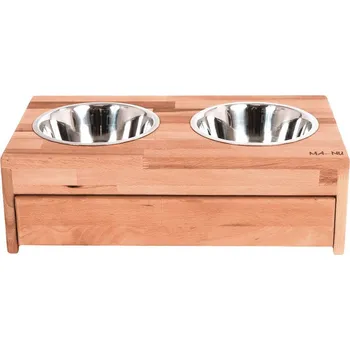 Miska pro psa Dřevěný stojan na misky MA-NU Drawer (XL)
