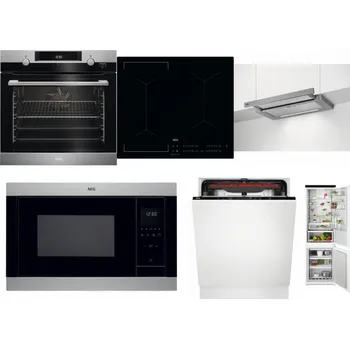 Set domácích spotřebičů AEG Mastery SteamBake BCK455350M + AEG Mastery Bridge IKE64441IB + AEG DPE5660M + AEG Mastery MSB2547D-M + AEG Mastery MaxiFlex FSB53927Z + AEG TSC6M181ES