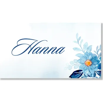 Party nádobí Personal Jmenovka na stůl - Modré květiny Zvolte množství: od 61 ks a víc