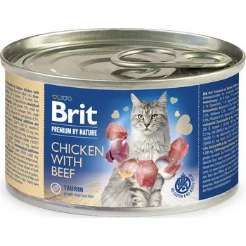Brit Premium Cat by Nature konz Chicken&Beef 200g (min. odběr 24 ks)