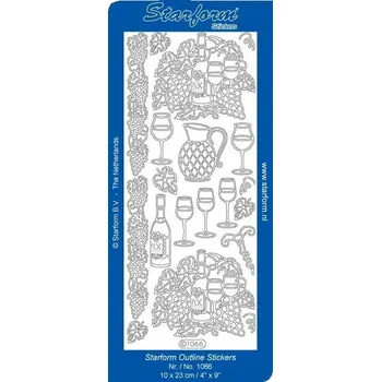 samolepka Creatoys Obrysové samolepky - Víno - zlaté