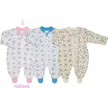 Dupačky Overal bavlněný Sovičky růžové Baby Service velikost 68