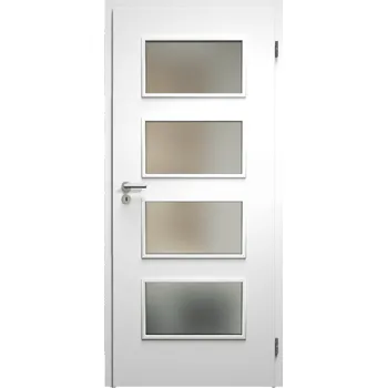 Stavební výplň SAPELI SWING KOMFORT M49 - CPL LAMINÁT - OTOČNÉ DVEŘE VČ. ZÁRUBNĚ - Bílá perla Průchozí šířka (cm): 90, Průchozí výška (cm): 197, Typ skla: Satináto bílé