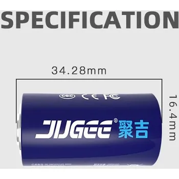 Článková baterie Akumulátor JUGEE 3V CR123A 3V 3000mWh 4ks včetně nabíječky