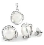Souprava stříbro Perla bílá se zirkony - 5