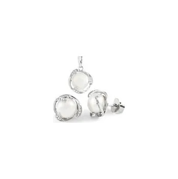 Souprava šperků Souprava stříbro Perla bílá se zirkony - 5