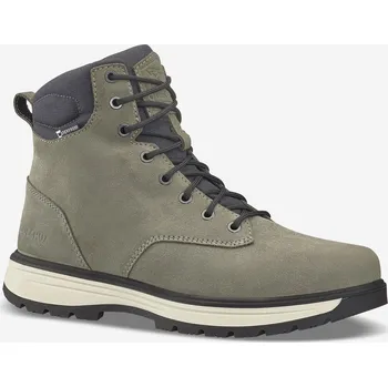 Pánské tenisky QUECHUA Pánské zimní turistické hřejivé kožené boty NH 500 40 KAŠTANOVÁ|ZELENÁ