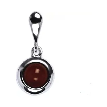 Přívěsek Stříbrný přívěsek přírodní karneol - P1471 (Stříbrný přívěsek s karneolem 6 mm)