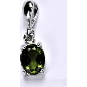 Šperk Stříbrný přívěsek přírodní vltavín - P1244 (Stříbrný přívěsek s vltavínem 9x7 mm)