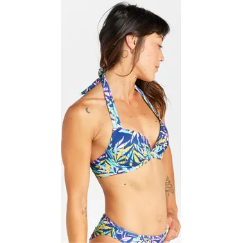 Dámské plavky OLAIAN Dámské plavky horní díl Elena Cuty s push-up efektem 75B MODRÁ|ŠEDÁ