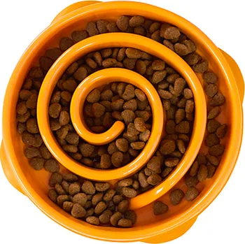 Miska pro psa Zpomalovací miska Fun Feeder Swirl oranžová Medium