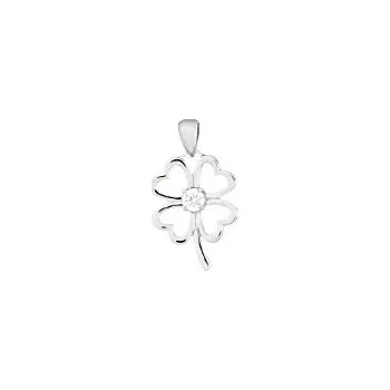 Přívěsek stříbrný Přívěsek Čtyřlístek se zirkonem