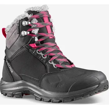 Dámská treková obuv QUECHUA Dámské turistické polovysoké nepromokavé boty SH 500 Mountain 36 RŮŽOVÁ|ČERNÁ|ČERVENÁ