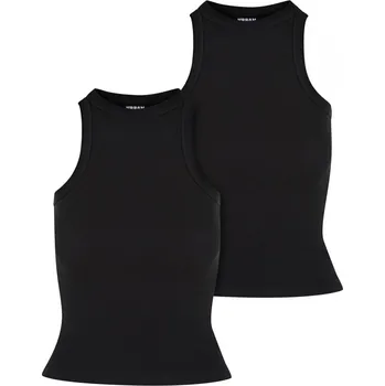 Ladies Racer Back Rib Top 2-Pack - black+black S