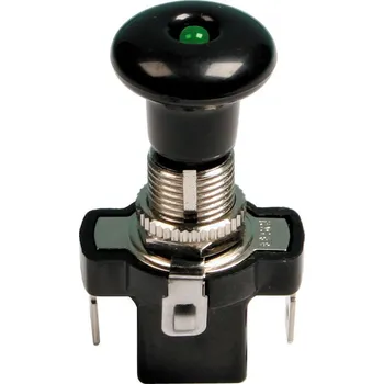 vypínač LAMPA Spínač 12/24V 10A PUSH-PULL zelený LAMPA Tahový spínač se zelenou Led diodou 12/24V 10A PUSH-PULL