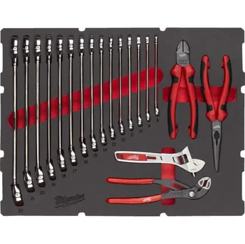 Skříňka na nářadí MILWAUKEE Sada kleští a klíčů MAX BITE™ v pěnové vložce PACKOUT™ 19 ks 4932493339