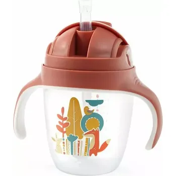 Netekoucí hrneček s brčkem 1464/01 BabyOno hnědý