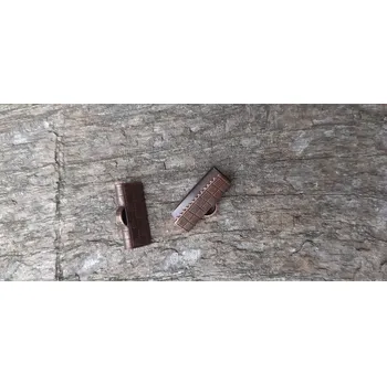 Materiál na výrobu šperku koncovka na stuhu 15 x 6 x 2 mm , pokovení měď