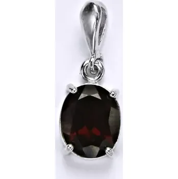 Přívěsek Stříbrný přívěsek přírodní granát - P1242 (Stříbrný přívěsek s přírodním granátem 10x8 mm)