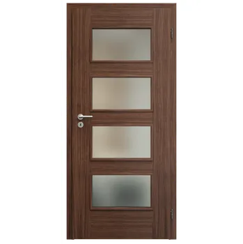 Interiérové dveře SAPELI SWING KOMFORT M49 - DÝHA - OTOČNÉ DVEŘE VČ. ZÁRUBNĚ - Ořech americký Průchozí šířka (cm): 110, Průchozí výška (cm): 210, Typ skla: Satináto bílé