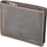 Pánská kožená peněženka hnědá - zip na mince Nivasaža N216