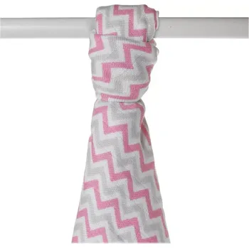 Bambusová osuška XKKO BMB 90x100 - Scandinavian Baby Pink Chevron