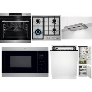 Set domácích spotřebičů AEG BSK782380M + AEG Mastery StepPower HGB64420SM + AEG DPE5660M + AEG Mastery MSB2547D-M + AEG FSK73607Z + AEG TSC6M181ES