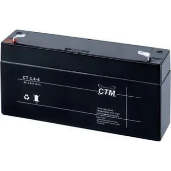 Akumulátor (baterie) CTM/ CT 6-3,4 (3,4Ah - 6V - Faston 187)