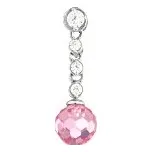 Přívěsek stříbrný Kulička růžová se zirkony - 2
