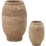 Set dvou přírodních zahradních květináčů Kave Home Llonga Ø 32/54 cm
