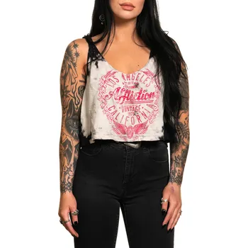 tílko dámské - VINTAGE MOTORS - AFFLICTION - AWV26471-WBLU - L