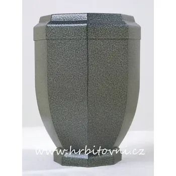 Smuteční dekorace Urna nerezová osmiboká starostříbrná