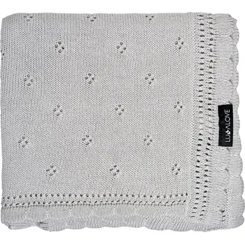 Dětská deka Lullalove Ažurková přikrývka DAISY Šedá