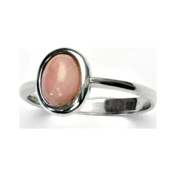 Prsten Stříbrný prsten s přírodním růžovým opálem T 1355