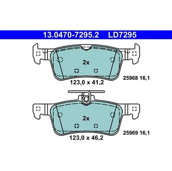 Brzdová destička Sada brzdových destiček, kotoučová brzda ATE 13.0470-7295.2