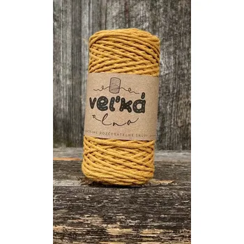 Příze Velká vlna Macrame 1,5mm Hořčice (Špagát na macrame Horčica)