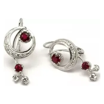 Prsten Luxusní náušnice s přírodními vzácnými rubíny 585/3,96 gr J-20307-11 (J-20307-11)