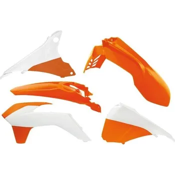 RACETECH kompletní plasty KTM EXC/EXCF 125-500 14-16, barva OEM dle ročníků 15-16 bílá oranžová (s krytem filtru) (KT524E999W)