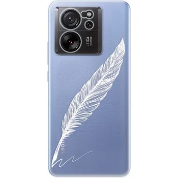 Pouzdro na mobilní telefon Odolné silikonové pouzdro iSaprio - Writing By Feather - white - Xiaomi 13T / 13T Pro