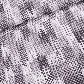 Směsové plátno BREMI ŠEDÁ, vzor ratanu, š.140cm (látka v metráži)