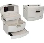 Stylová samo‑vyjížděcí šperkovnice – bílá, elegantní úložný organizér