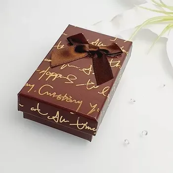 Dárková krabička Dárková krabička obdélník - nápisy hnědá