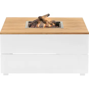 COSI Stůl s plynovým ohništěm cosipure 100 bílý rám / deska teak