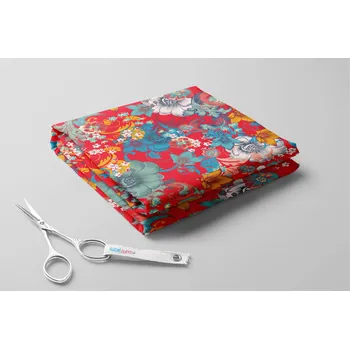 Softshell zimní, Havajské květy Barva: Červená