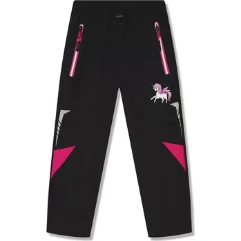 Dívčí kalhoty Dívčí softshellové kalhoty zateplené Kugo HK8623, černá / růžová